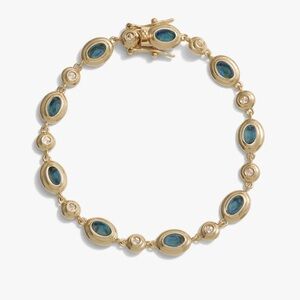 Awe inspired gemstone tennis bracelet Gold Bracelet with Blue quartz